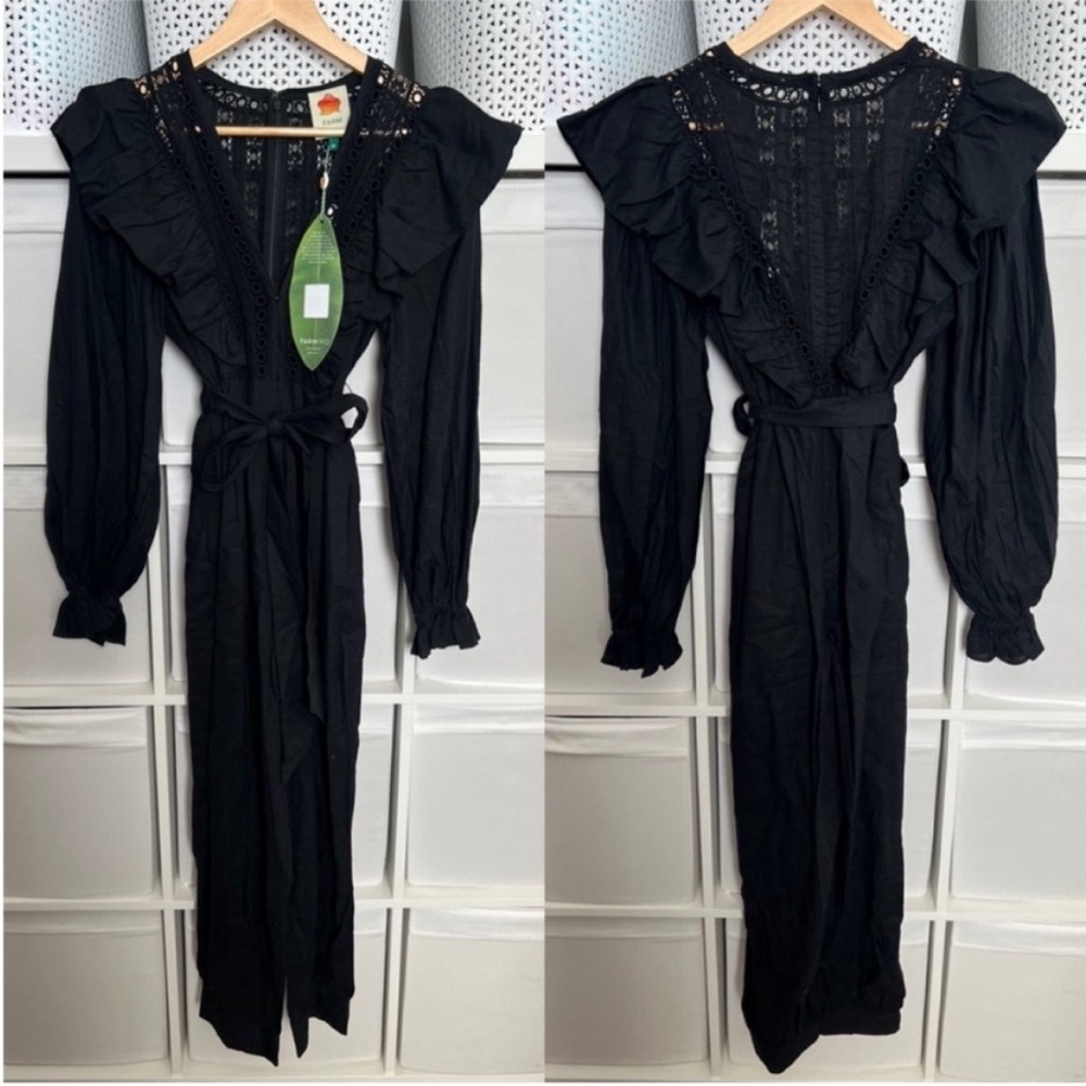 FARM Rio Lace Ruffle Jumpsuit - Picture 4 of 14